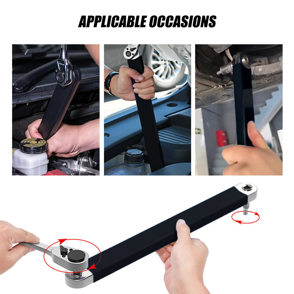 Universal Ratcheting Wrench Extension Bar Adjustable Double Head  Extra Long Heavy Duty Tool For Mechanics And Car Repair