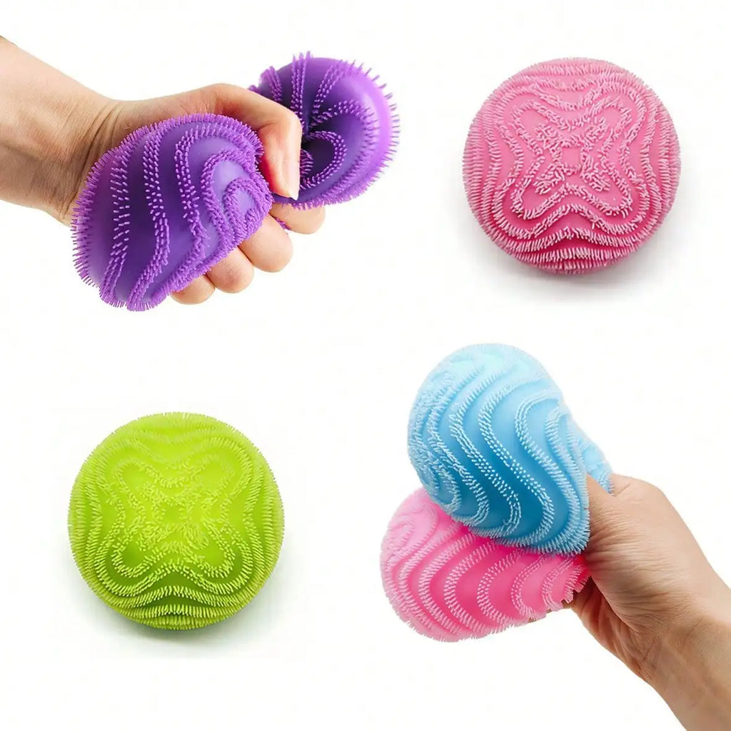 Fuzz Ball Sensory Squeeze Toy NeeDoh Sensory Squeeze Toy Wonder Waves Textured Stress Relief Fidget Ball