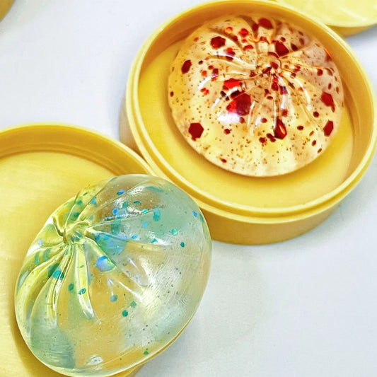 Crystal Mini Dumpling Bun Squishy Toy with Steamer Random 1/3/5/10 Pack