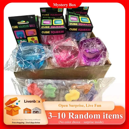 Random Sensory Fidget Stress Relief Squeeze Blind Box Soft Slow Rising Squishies Stretchy Pinch Ball Calming Anxiety Gift Desk Decor for Kids and Adults