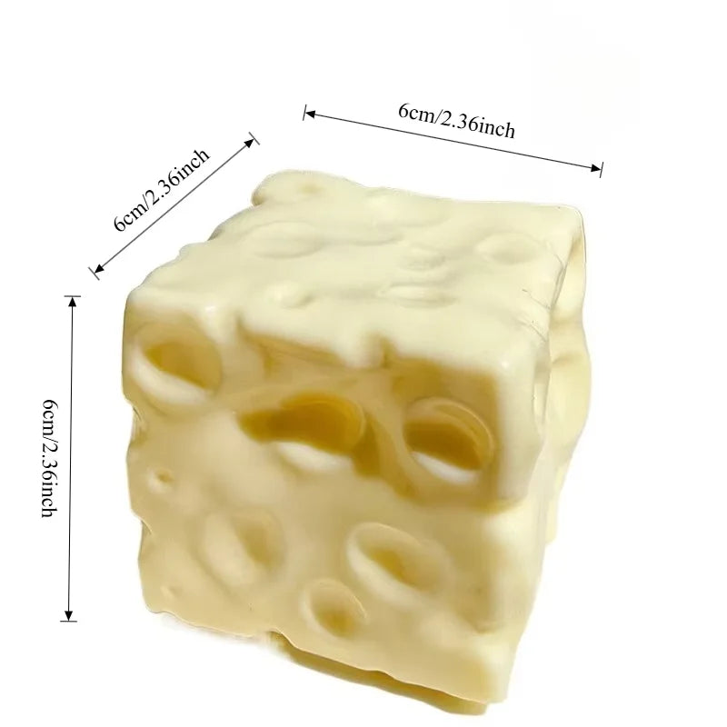 1pcs Squishy Cheese Cube Stress Relief Toy Taba Stress Ball Shapeable Squeeze Ball Non Rebound Sensory Fidget Stress Relief Toy
