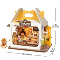 Robotime Rolife Food Box Shop DIY Miniature Dollhouse Kit with LED Diorama Building Set Gift Adults