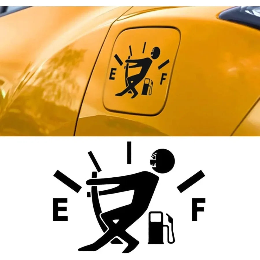 Funny Car Stickers High Gas Consumption Decal Fuel Gage Empty Stickers for Automotive Vehicles Including Cars Trucks and Motorc