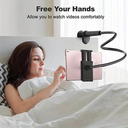 Foldable 70cm Phone Tablet Clip Stand Lazy Bedside Desk Holder for iPad Samsung Xiaomi ASUS Tabs