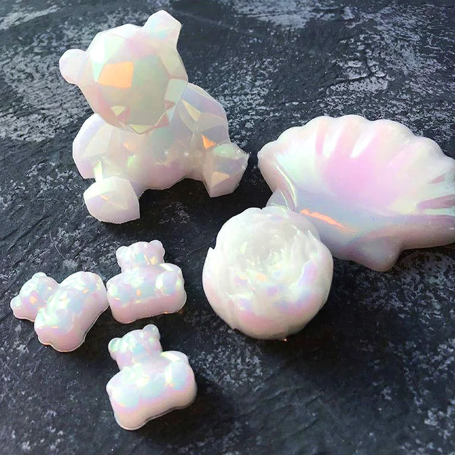 6Pcs/Set Aurora Mermaid Nail Art Powder High-Gloss Polarized White Pearl Chrome Pigment Chameleon Manicure Rubbing Mica Dust *&