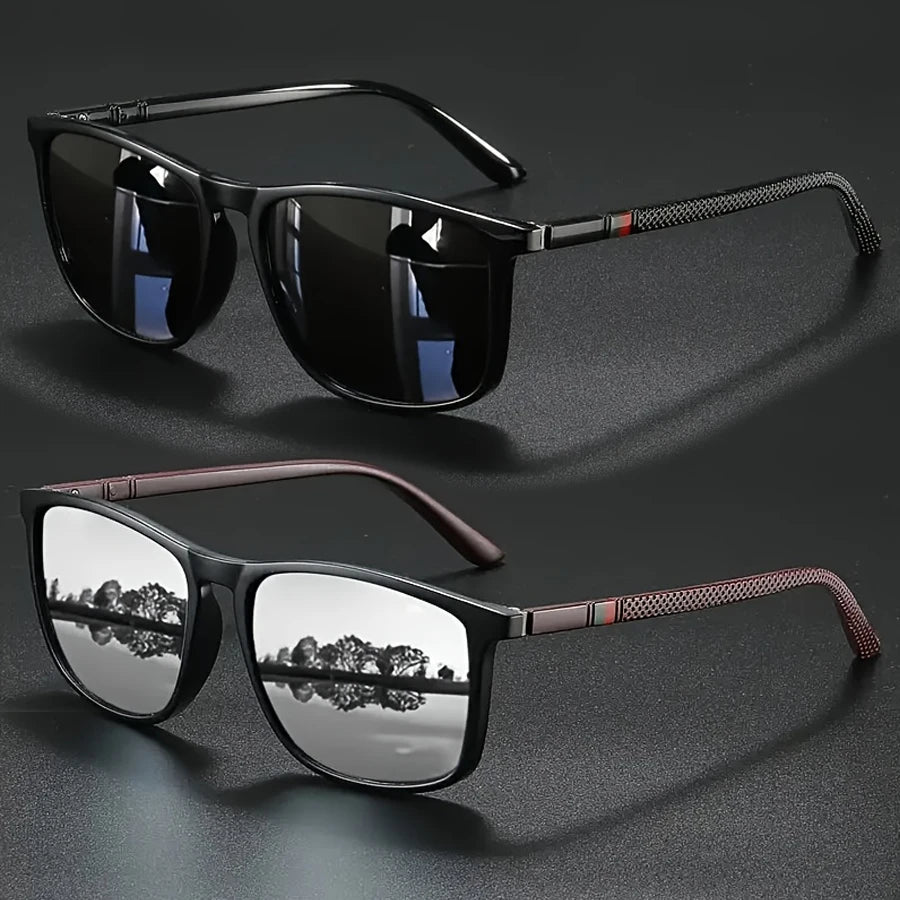 Luxury Square Vintage Sunglasses for Men & Women – 2 Pack (UV400 Protection)
