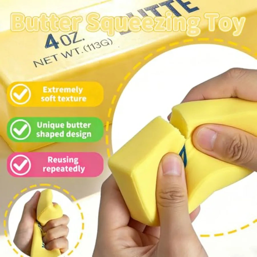 New product tasting price Slow Rebound Cute Butter Squeeze Stress Balls, 2026 New Realistic Soft Butter Stick Fidget Toy, Slow