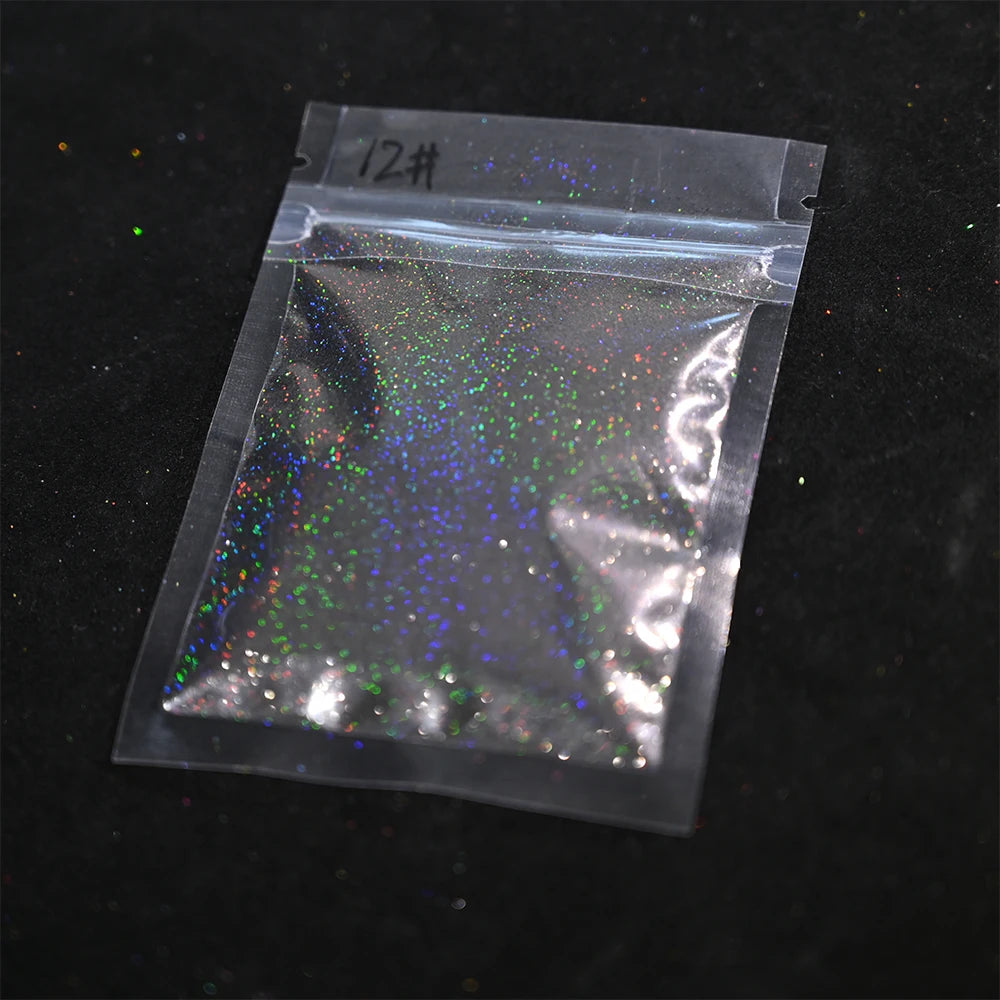 Laser Holographic Rainbow Nail Glitter 0.2MM Sparkly Nails Glitter Powder 10G/5G Dazzling Glitter Dust DIY Nail Art Decoration