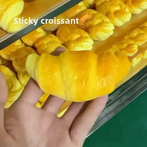 1pc Croissant Fried Dough Stick Cat Paw Squishy Toy, Slow Rebound Stress Relief Squeeze Fidget, Cute Desktop Decompression Gift