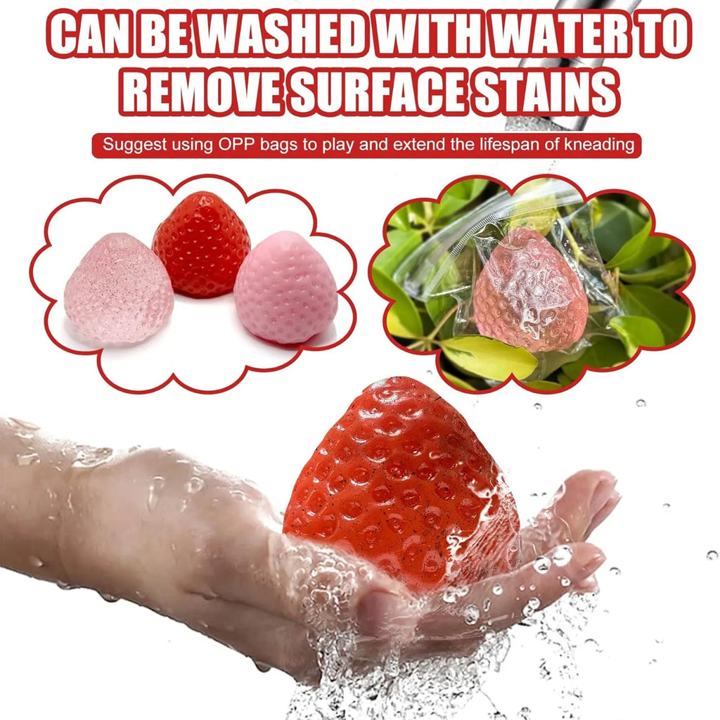1pcs Taba Squishies Strawberry Fruit Squeeze Toys Kawaii Sticky Stress Fidget Toy Gift Perfect Desk Accessory for Kids Adults