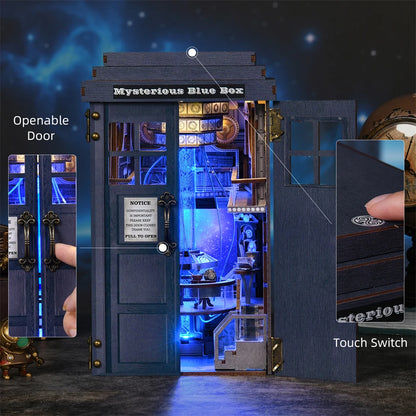 Robotime Book Nook Kit Mysterious Telephone Booth DIY Wooden Puzzle Bookshelf Insert Decor Gift