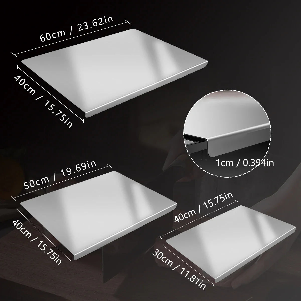 304 Stainless Steel Cutting Board Butcher Block Household Rolling Board Kitchen Supplies Food Preparation Meal Prep Tools
