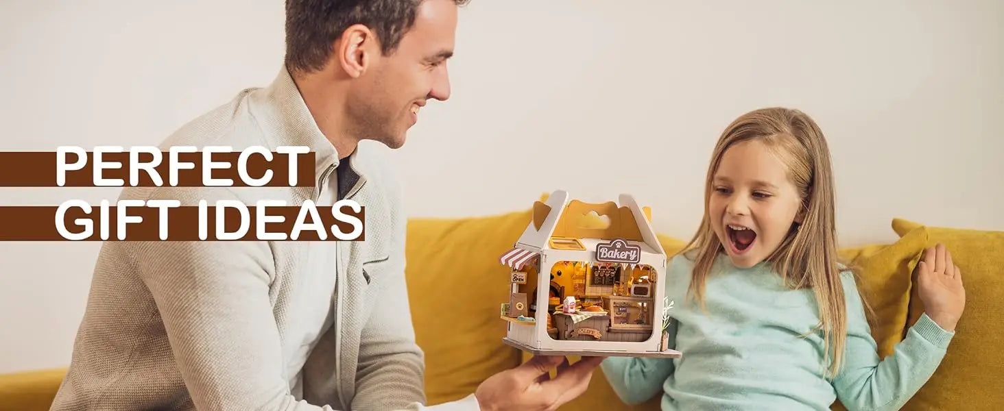 Robotime Rolife Food Box Shop DIY Miniature Dollhouse Kit with LED Diorama Building Set Gift Adults