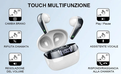 Wireless Earbuds Bluetooth 5.3 In-Ear Headphones Dual ENC Mic 35H Playtime Sport Waterproof