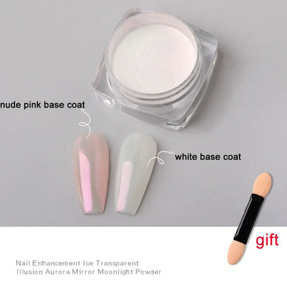 1jar Plating Aurora Chrome Nail Powder High-Gloss Moonlight Mirror Fine Glitter Pigment Aurora Pearl  Rubbing Dust Chrome Nails