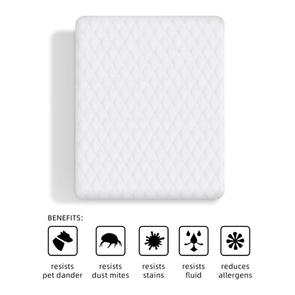 1Pc Waterproof Mattress Protector, thickened skin-friendly quilted bed cover with deep pocket, breathable bedroom bedding