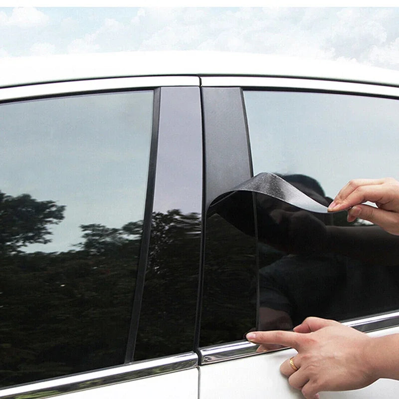 1Set Black Car Door Window Pillar Posts Molding Cover Trim Kit for BMW 5 Series F10 F11 F07 2010-2015 2016