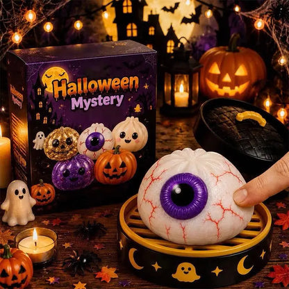 5.5 cm Halloween Dumpling Squishy Toy in Steamer, Slow-Rising Squeeze Toy