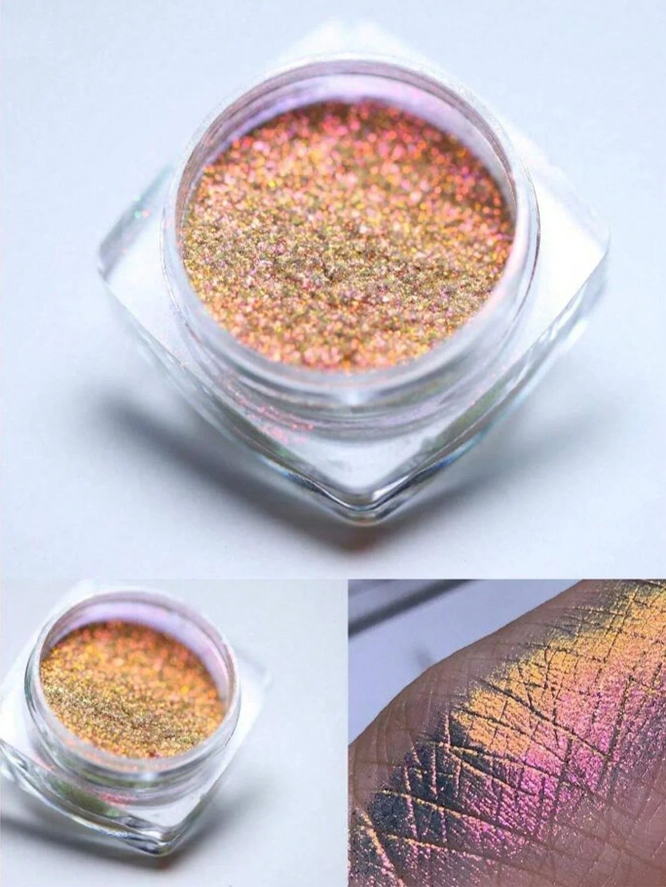 4PCS Iridescent Nail Art Powder Chameleon Glitter Aurora Holographic Neon Sequins Multi-Purpose Decorative Glitter