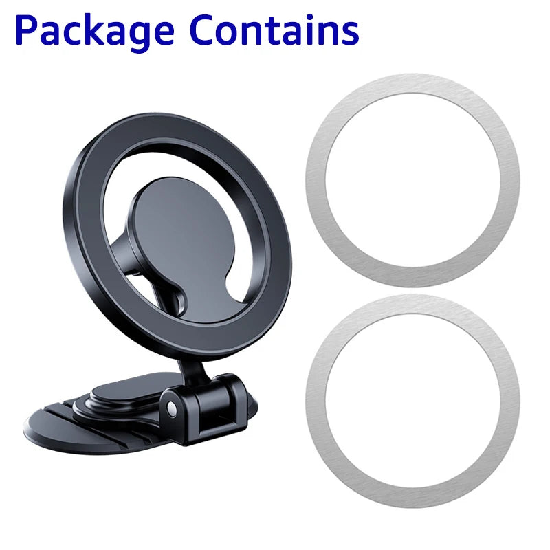 Metal Magnetic Car Phone Holder for MagSafe 360° Foldable Dashboard Mount