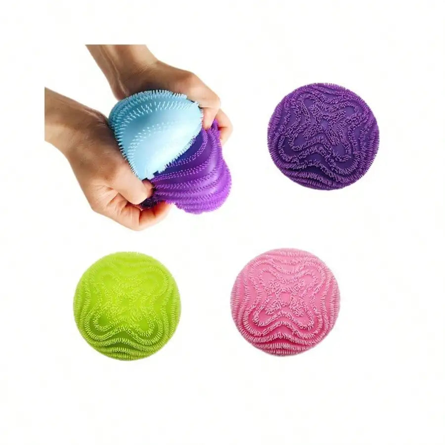 Fuzz Ball Sensory Squeeze Toy NeeDoh Sensory Squeeze Toy Wonder Waves Textured Stress Relief Fidget Ball