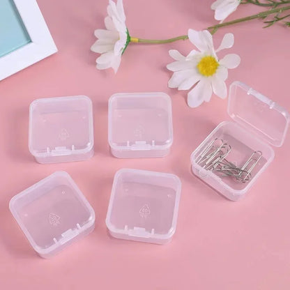 60/6PCS Mini Storage Box Transparent Plastic Jewelry Storage Box Container Portable Earring Ring Earplugs Packaging Storage 2042