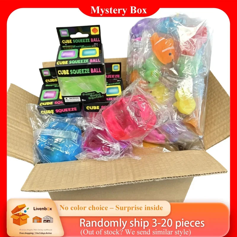 Random Sensory Fidget Stress Relief Squeeze Blind Box Soft Slow Rising Squishies Stretchy Pinch Ball Calming Anxiety Gift Desk Decor for Kids and Adults