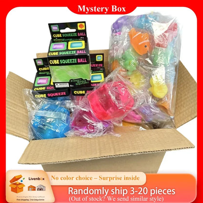 Random Sensory Fidget Stress Relief Squeeze Blind Box Soft Slow Rising Squishies Stretchy Pinch Ball Calming Anxiety Gift Desk Decor for Kids and Adults