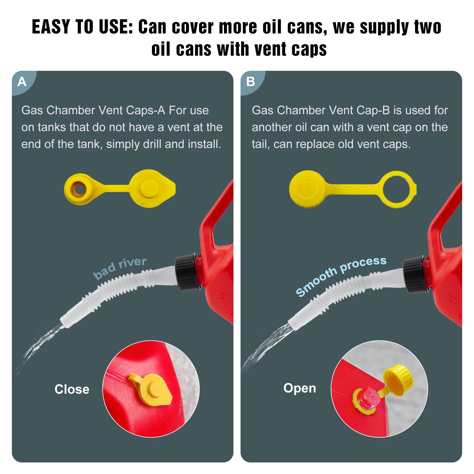 2 Tubes Gas Can Spout Replacement Car Flexible Pour Nozzles Gasket Kit with Collar Caps Stopper and Spout Cover Car Accessories