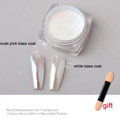 1jar Plating Aurora Chrome Nail Powder High-Gloss Moonlight Mirror Fine Glitter Pigment Aurora Pearl  Rubbing Dust Chrome Nails