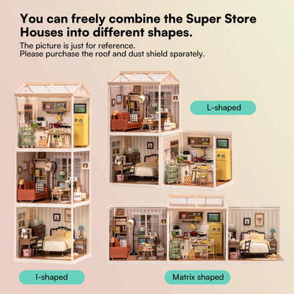 Robotime Rolife Cozy Living Lounge DIY Miniature House Kit 3D Puzzle Building Blocks Gift Adults Kids