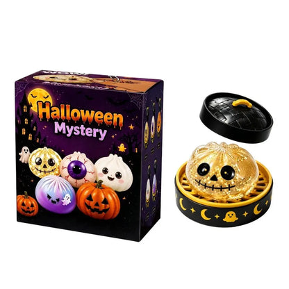 5.5 cm Halloween Dumpling Squishy Toy in Steamer, Slow-Rising Squeeze Toy