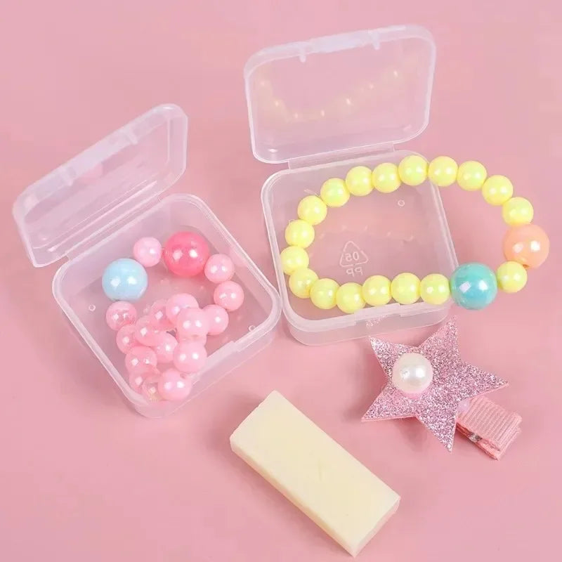 60/6PCS Mini Storage Box Transparent Plastic Jewelry Storage Box Container Portable Earring Ring Earplugs Packaging Storage 2042