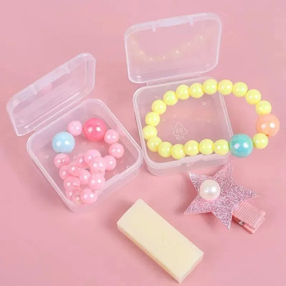60/6PCS Mini Storage Box Transparent Plastic Jewelry Storage Box Container Portable Earring Ring Earplugs Packaging Storage 2042
