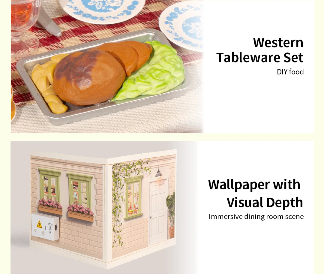 Robotime DIY Miniature Dollhouse Kit Supply Store with LED Lights Birthday Gift Adults Teens