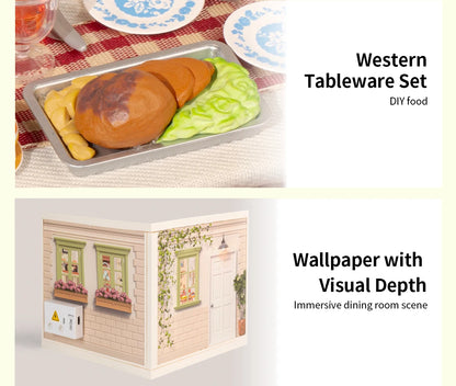 Robotime DIY Miniature Dollhouse Kit Supply Store with LED Lights Birthday Gift Adults Teens