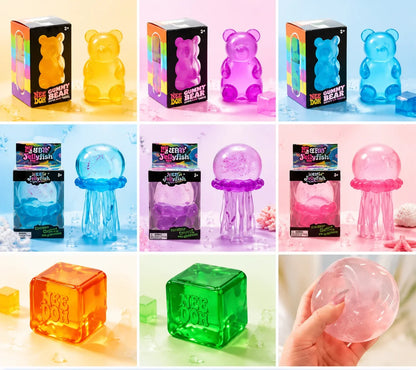 100+Pcs Squishy Blind Box Toys Assorted Slow Rebound Fidget Toy Set Stress Relief Sensory Toys Axolotl Gift for Kids Party