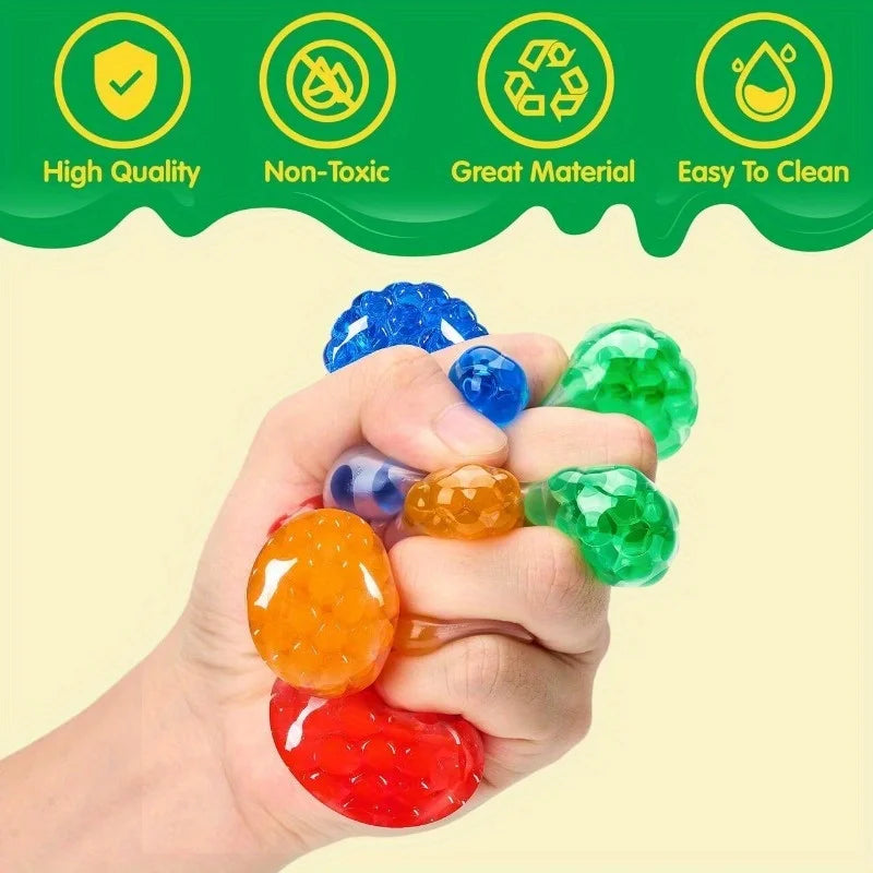 9 Pack Mini Stress Ball Random Squishy Toy Stress Relief Ball Relieve Work Anxiety Exercise Hand Flexibility Party Favors