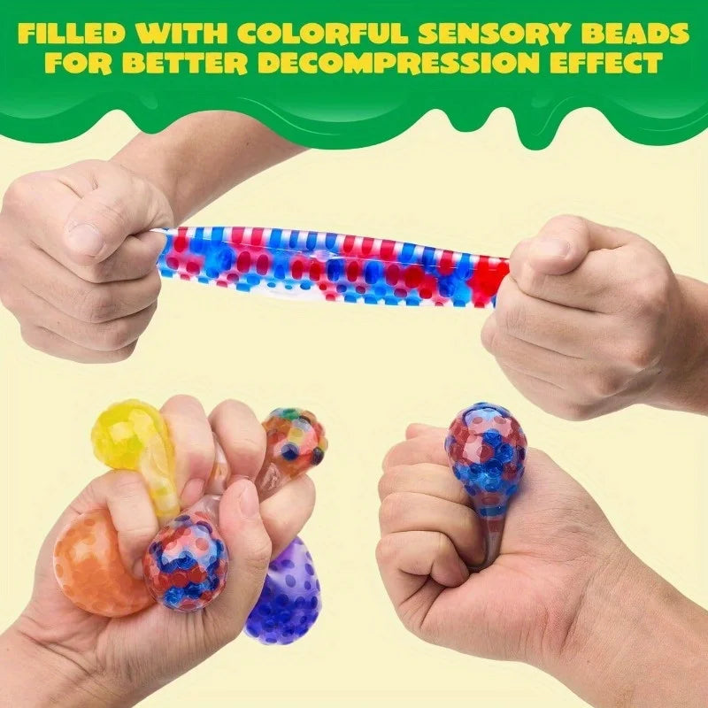 9 Pack Mini Stress Ball Random Squishy Toy Stress Relief Ball Relieve Work Anxiety Exercise Hand Flexibility Party Favors