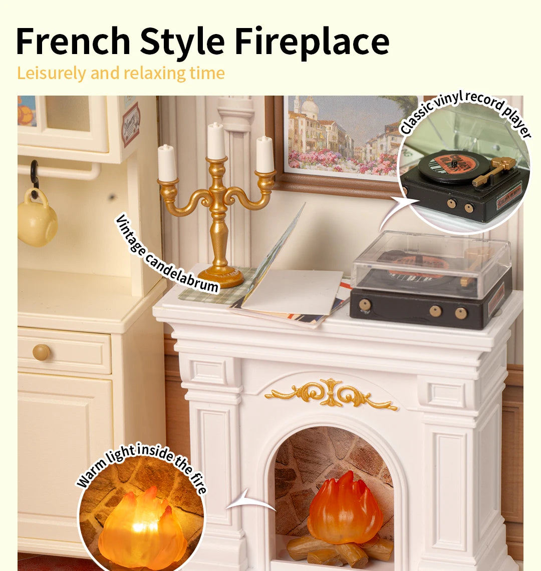 Robotime DIY Miniature Dollhouse Kit Supply Store with LED Lights Birthday Gift Adults Teens