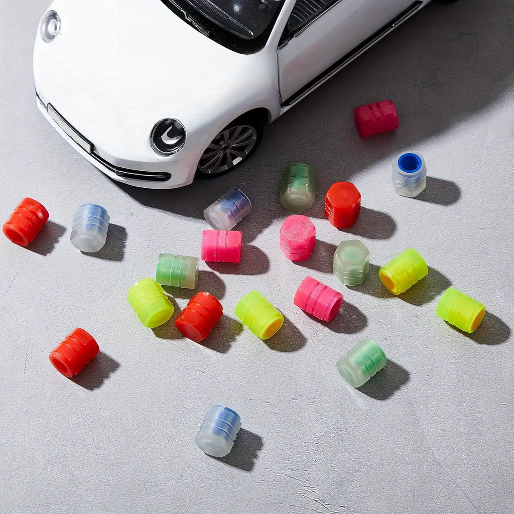 4 luminous tire valve caps, fluorescent valve stem covers, and universal car tire covers are suitable for cars and accessories