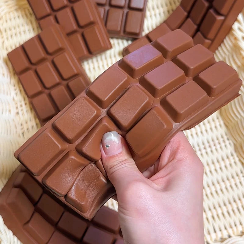Chocolate Bar Squishy Toy, Slow-Rising Stress Relief Fidget, 1 or 3 Pack