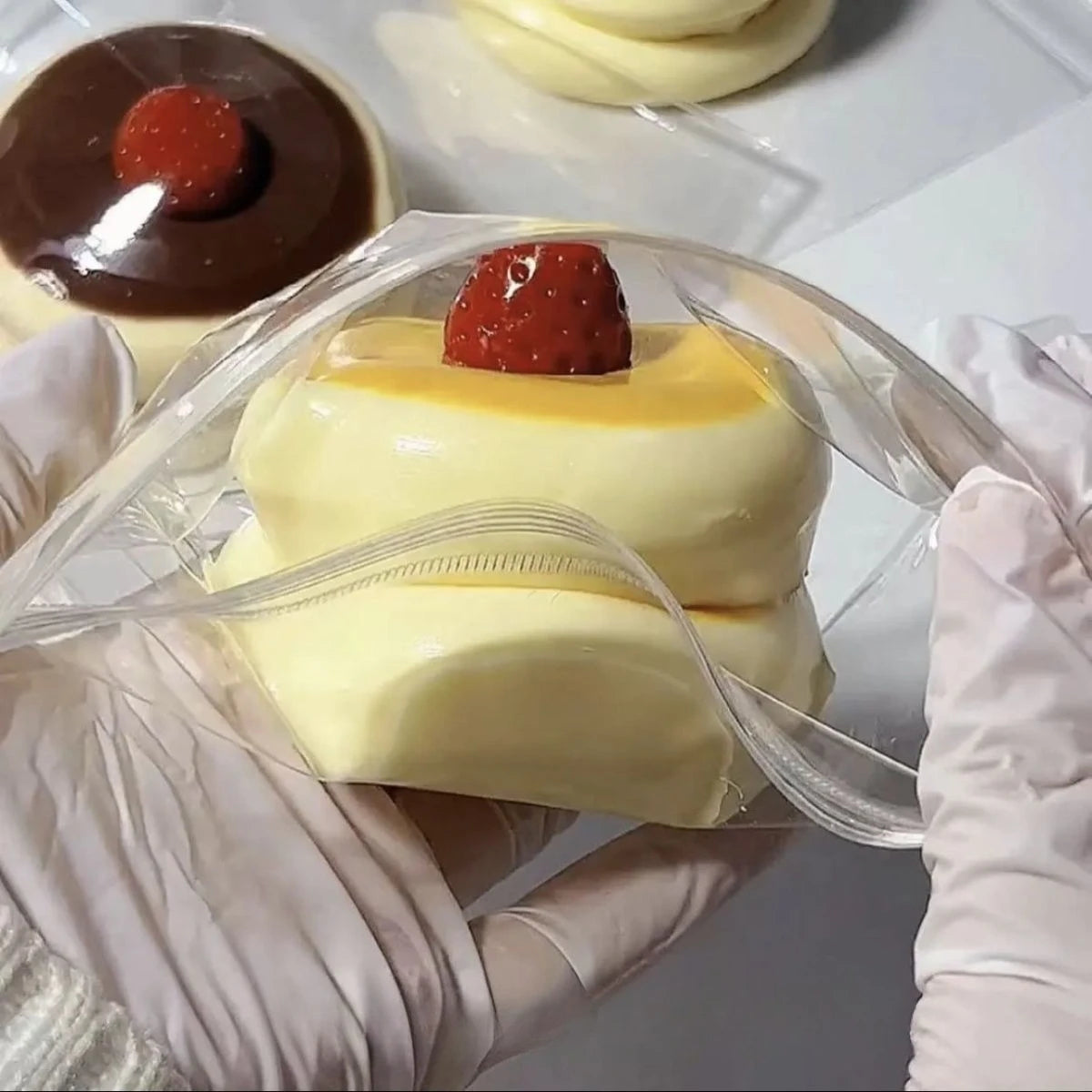 Strawberry or Blueberry Soufflé Taba Squishy Slow Rebound Fidget Toy 1 Piece