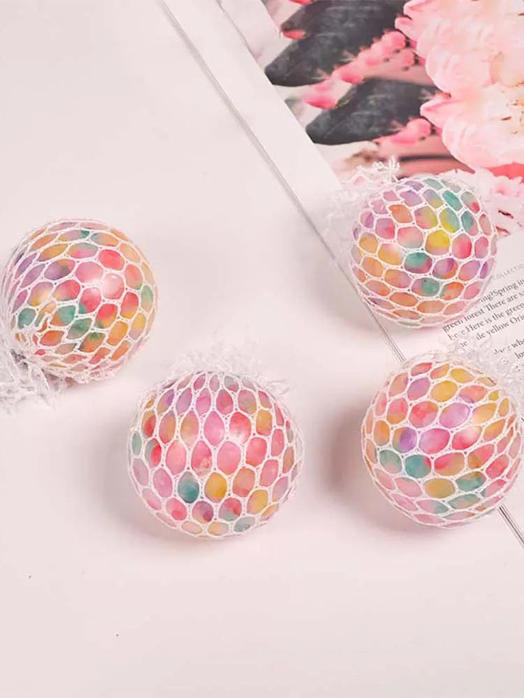 Mesh Ball Stress Relief Toy Multicolor Pressure Reducing Ball Squeeze Toy Anti Anxiety Fidget Toy For Adults Decompression Toys