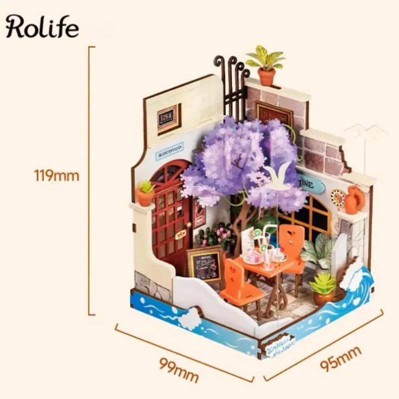 Robotime Rolife Miniature Dollhouse Kit for Kids Girls Wooden Toy Building Set Family Gift 4 Designs