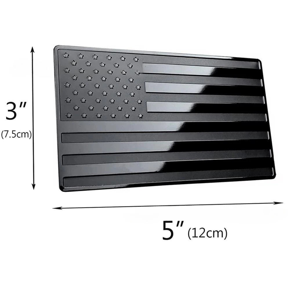 Durable Aluminum American Flag Decal 2Pcs Never Fade Scratch Proof Car Sticker 3D USA Flag Emblem For Truck Motorcycle 12x7.5cm
