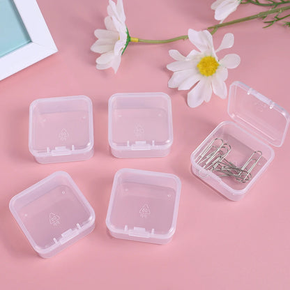 60/6PCS Mini Storage Box Transparent Plastic Jewelry Storage Box Container Portable Earring Ring Earplugs Packaging Storage 2042