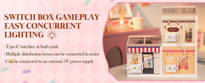 Robotime Rolife Super Creator Tasty Cake Shop DIY Miniature Dollhouse Building Blocks Gift for Kids
