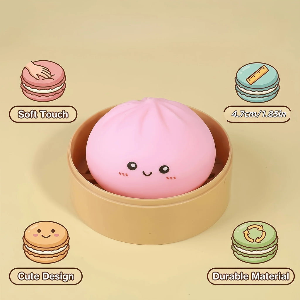 Novelty Items & Bachelorette Party Favors, Soft Steamed Bun Toys with Cute Facial Expressions, Stress Relief Gifts Cute Squishy Squeeze Desk Decor for Anxiety Relief Fluffy Slow Rebound Squishies Pocket Stress Helper