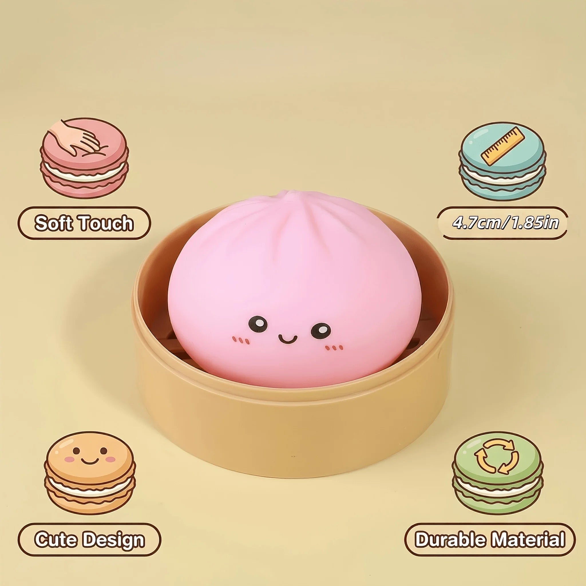 Novelty Items & Bachelorette Party Favors, Soft Steamed Bun Toys with Cute Facial Expressions, Stress Relief Gifts Cute Squishy Squeeze Desk Decor for Anxiety Relief Fluffy Slow Rebound Squishies Pocket Stress Helper